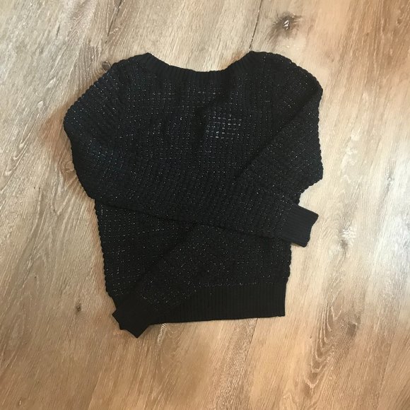 Guess Black sweater w/ silver glitter - Picture 1 of 2